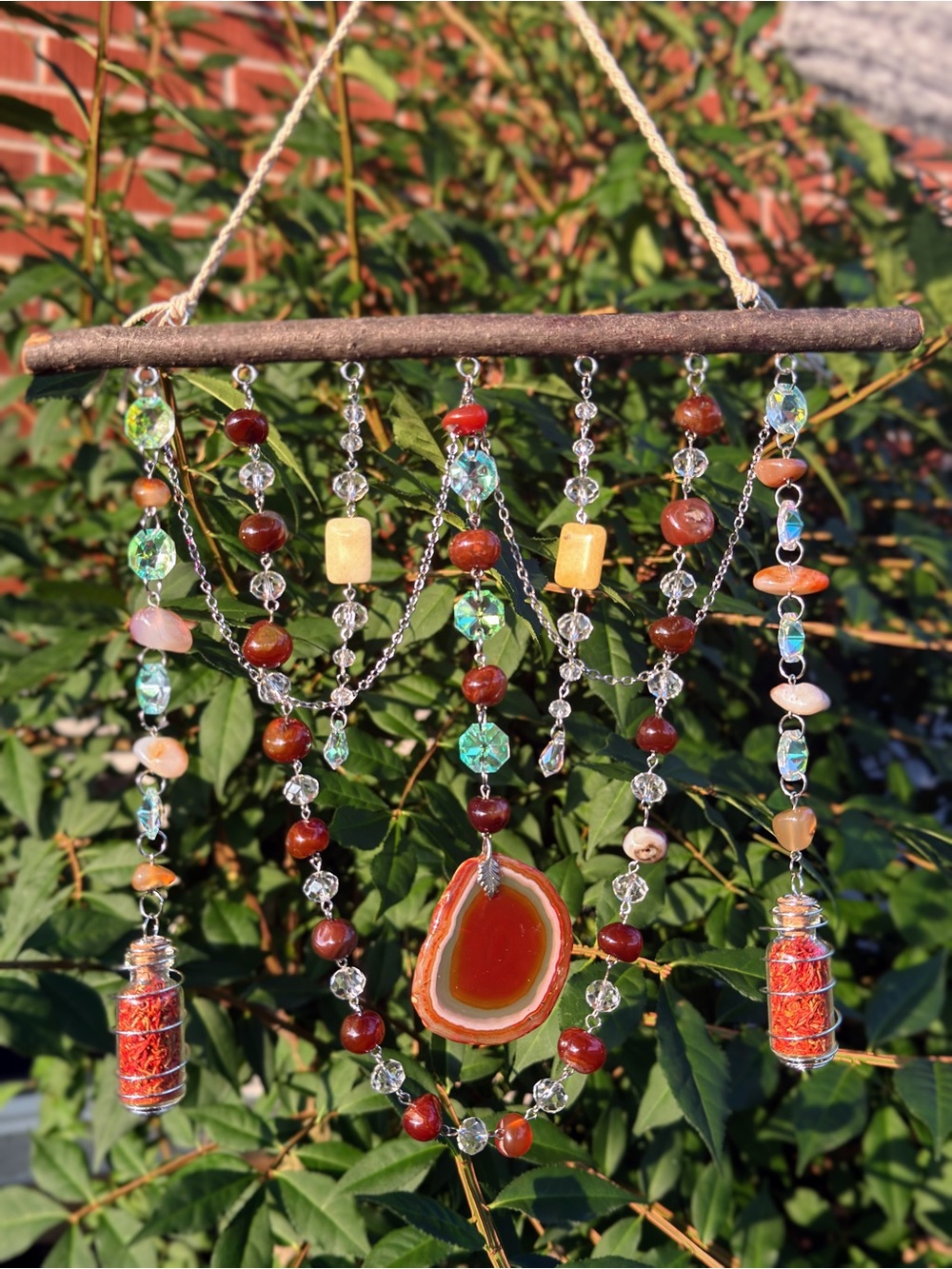 Large Hanging Carnelian Suncatcher